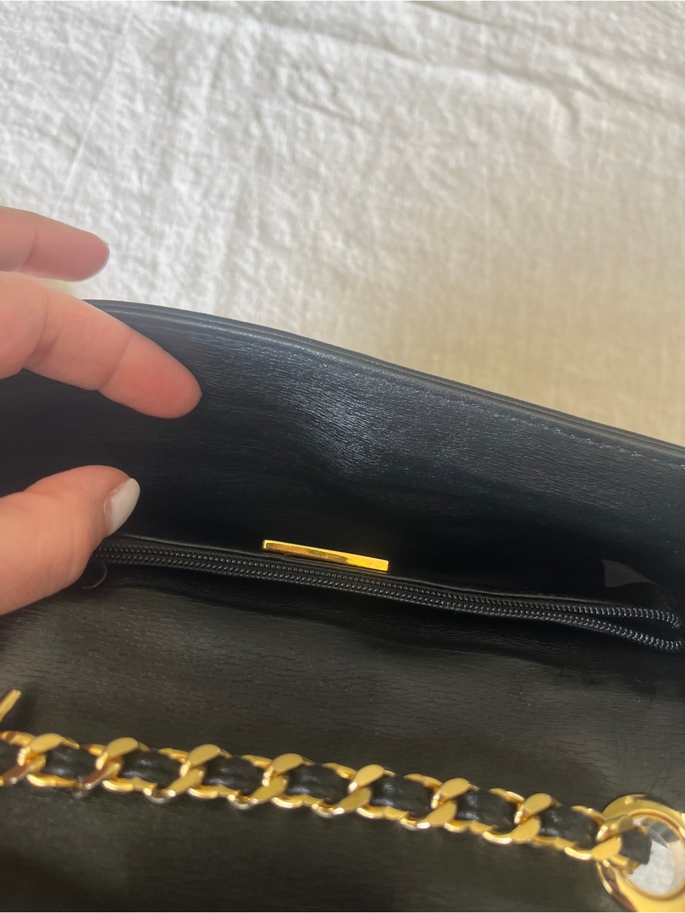Givenchy Black Quilted Crossbody Bag with Gold Chain- VeryGood Condition - Picture 10 of 16